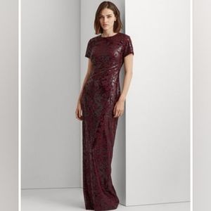 Lauren Ralph Lauren Womens Embellished Formal Evening Dress Gown